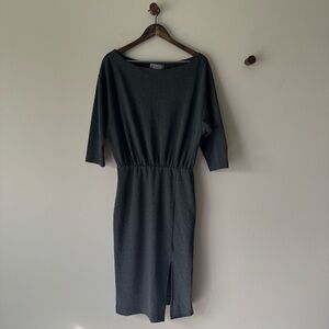 Anthropologie Knit Column Dress Size Small Charcoal Gray